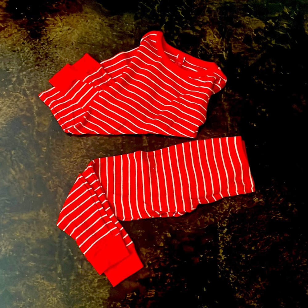 Red and white striped pajamas for women size extra small/size 2
